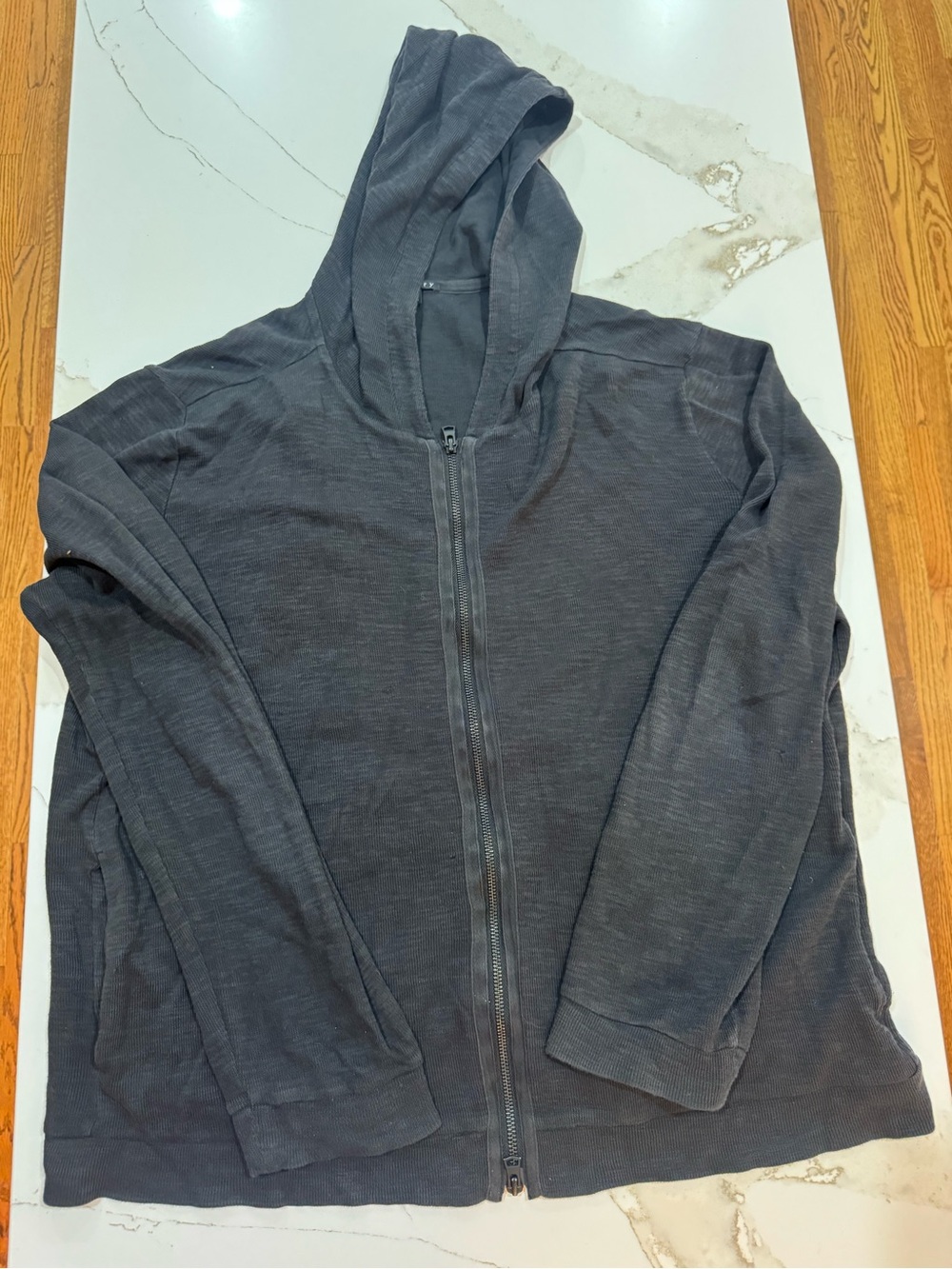 Theory Men's Black Zip-Up Hoodie With Pockets Size XL
